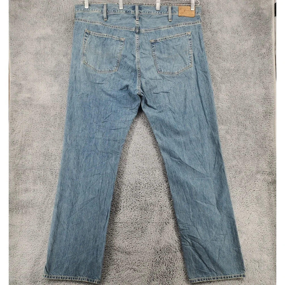 Polo Ralph Lauren Hampton Jeans Mens 44x34 Medium Wash Denim Straight Relaxed